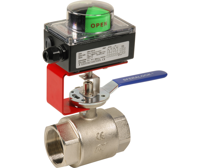 Brass ball valve 502 BSP 1/2'' + limit switch box SF012